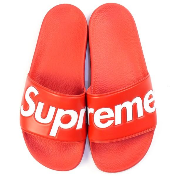 supreme red flip flops