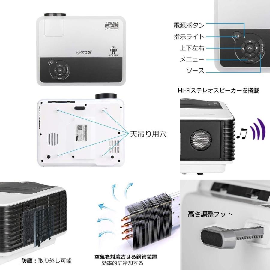 プロジェクター 4600lm 高画質 Bluetooth機能 1080pフルhd対応 Led Wifi接続 4600lm Bluetooth機能 ホームシアター プロジェクター 高画質 Takes Shop