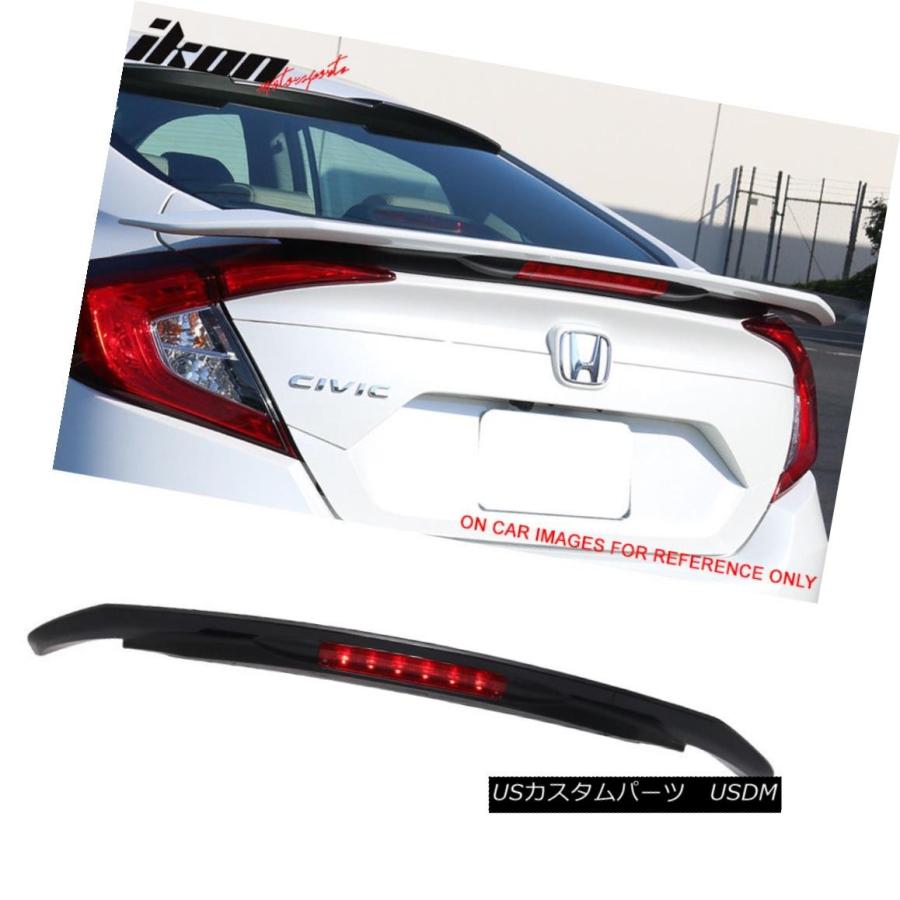 エアロパーツ 自動車 16 18シビックセダンrs Siスタイルトランクスポイラー3rd Civic Led Nh731pクリスタルブラックパール 16 18 16 18 Civic
