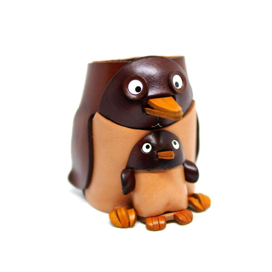 ペンギン 動物 メガネスタンド メガネ入れ 送料無料 着後レビューで名入れ無料 楽しい革雑貨の贈り物 Vanca 動物 Craft
