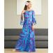 [Maunaloa]Ocean Blue Birdtiaretapa рукав One-piece 