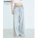 [ контакт охлаждающий * незначительный .. легкий ] summer Denim широкий брюки все 2 цвет 