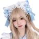  Лолита Gothic and Lolita головной убор кошка уголок лента гонки аксессуары для волос костюмированная игра голубой свободный размер 
