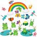 лягушка бабочка Rainbow wall переводная картинка облупившийся .... ребенок часть магазин уход за детьми . часть магазин украшение PVC материалы 
