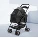 домашнее животное Cart коляска собака кошка для легкий compact складной 4 колесо * передний колесо 360 раз вращение задние колеса тормоз имеется скол .. предотвращение Lead 2 шт есть черный 