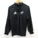 y#90'S б/у одежда # Adidas производства /ADIDAS все черный s длинный рукав тренировка рубашка-поло # чёрный [ мужской M] регби /NZ представитель /27[ б/у ]