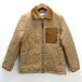 a# Uniqlo /UNIQLO 422093 стеганое полотно блузон с хлопком длинный рукав джемпер [S] бежевый /MENS/186[ б/у ]