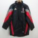 y# Adidas /ADIDAS AC Milan OPEL bench пальто / теплый жакет # чёрный красный [ мужской M]MENS/ retro /136[ б/у ]