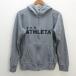 z#a потертость ta/ATHLETA Logo принт полный Zip парка [M] пепел /MENS#24[ б/у ]