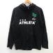z#a потертость ta/ATHLETA Logo принт тренировочный земля полный Zip парка футбол футзал [O] чёрный /MENS/15[ б/у ]#