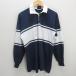 G# canterbury /CANTERBURY Rugger рубашка / длинный рукав [L] темно-синий белый /men's/31[ б/у ]#