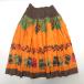 D# хула для #palani/pualani общий рисунок юбка пау свободный размер Hawaiian # оранжевый /27[ б/у ]