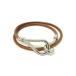  Hermes браслет короткое колье jumbo кожа - 2 полосный dubru палец на ноге ru серебряный металлические принадлежности Brown браслет [ подлинный товар гарантия ]