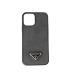  Prada смартфон покрытие iPhone кейс треугольник Logo 2ZH133safia-no оттенок черного прекрасный товар [ подлинный товар гарантия ]