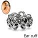  rhodium металлизированный покрытие Skull iya кафф / серебряный iya кафф ушные каффы серьги латунь металл аллергия соответствует Skull 1 шт продажа симпатичный аксессуары 