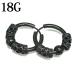  пара продажа нержавеющая сталь серьги 18G дизайн бисер имеется серьги-кольца / 18 мера черный бисер одним движением 2 шт продажа колесо .. металл аллергия соответствует симпатичный чёрный 
