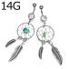  пирсинги 14G Dream catcher серьга для пирсинга / камень имеется нержавеющая сталь 14 мера серебряный уголок .. year Lobb драгоценности имеется . серьги металл аллергия соответствует 14g