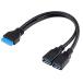 ChenYang 2 порт USB 3.0 женский - материнская плата 20 булавка передняя панель для заголовок кабель 20cm