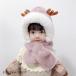  в одном корпусе шляпа + muffler Kids baby наушники с капюшоном . осень-зима защищающий от холода капот утеплитель ребенок уголок имеется мужчина девочка мех .... симпатичный уход за детьми . Рождество 