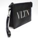 [VALENTINO GARAVANI] Valentino galava-ni ручная сумочка VLTN клатч мужской кожа черный б/у ITALY сумка прекрасный товар ломбард 