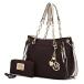 MKF Collection Tote Handbag with Wristlet Wallet, Vegan Leather Crossover Womens Shoulder bag Purse