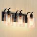HOXIYA 3-Light Matte Black Bathroom Vanity Light, Farmhouse Industrial Modern Wall Sconce Lighting Fixtures with Clear Glass Shade for Hallway Entrywa