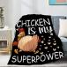 Homiehug Chicken is My Superpower Soft Blanket Flannel Cozy Fuzzy Cute Animal Throws for Nap Bed Couch Home Decor Tapestries Women Child Plush Gifts N