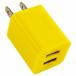  смартфон зарядное устройство AC адаптор USB порт 2.2.1A желтый цвет iphone смартфон зарядка USB2 порт розетка коннектор 