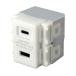 . включено USB подача тока для розетка TYPEC установка белый Sanwa Supply TAP-KJUSB1C1W (67-9328-89)