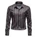 ¹͢ʡMens Vertical Striped Dress Shirt Long Sleeve Slim Fit Button Do