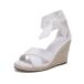 ¹͢ʡLAICIGO Women's Lace Up Platform Wedge Espadrille Sandals Open T