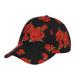 ¹͢ʡRed Rose Flower Black 6 Baseball Hat Washed Adjustable Dad Cap L