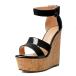 ���¹�͢���ʡ�Esvowido Women's Platform Wedges Heel Sandals High Heel Cork Wed