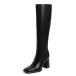 ���¹�͢���ʡ�Modatope Black Chunky Heel Square toe Knee High Boots for Women