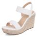 ¹͢ʡmikarka Women's Open Toe Espadrilles Wedge Sandal Slip On Elasti