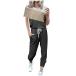 [BFYSYO] 2 Piece Outfits for Women Crewneck Short Sleeve Tops Lon ¹͢