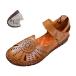 ¹͢ʡAngryMonkey Women's Closed Toe Leather Sandals,Comfort Cutout Fl