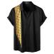 ¹͢ʡZEROYAA Men's Africa Style Bronzing Short Sleeve Button Down Shi