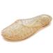 ¹͢ʡWomen's Closed Toe Flat Jelly Slide Sandals Glitter Clear Hollow
