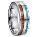 Vakki(ヴァッキ) 指輪 メンズ リング タングステン オパール 木 コアウッド シンプル 平打ち 幅:8mm カラー:グレー 24号通販 着物　振袖　格安レンタル