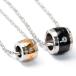 [... love ] сообщение печать прозрачный циркон оборудование орнамент barrel type нержавеющая сталь пара подвеска колье [ черный / розовое золото ]