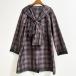 #ancsizka com ro4298 SHIZUKA KOMURO туника 40 фиолетовый чёрный проверка лента женский [852927]