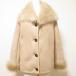 #wnc Burberry BURBERRY мех жакет пальто бежевый мутон кожа ягненка кожа Logo кнопка сделано в Японии женский [895420]