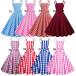  lady's dance costume dress dance costume retro dress check pattern polka dot pattern 8 color knees height dress ribbon attaching an educational institution festival culture festival thin fre address party dress .
