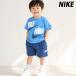  Nike футболка шорты верх и низ Junior выставить бренд NIKE 76J213 BLU новый продукт короткий рукав большой Logo 3L
