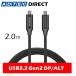 ���ɥƥå� USB3.2 Gen2 10Gbps 2.0m eMarker��� USB Type-C PD�����б� 100W��20V/5A)�б� 4K�����ǡ��� �֥�å� APC-V2010CC-4KU3G2-B