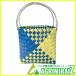  ручной вязки корзина 1 пункт моно синий × желтый PP частота корзина корзина ручная работа женский мужской 15