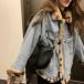  Denim жакет женский осень-зима 40 плата двусторонний надеты .. Denim жакет Schott длина леопардовая расцветка eko меховое пальто .... свободно внешний защищающий от холода . способ casual 