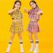  танцевальный костюм в клетку Kids ....t рубашка Kids Dance выставить Корея hip-hop юбка девочка отвечающий .. Cheer девушка презентация 
