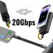 USB 3.2 Type C �t���L�V�u���P�[�u�� 8K60hz �r�f�I�T�|�[�g 20Gbps �Z�� �g�� �ڑ�����у��o�C���f�o�C�X�p�̐v���ȃf�[�^�]�� 20cm 50cm �֘A�摜2